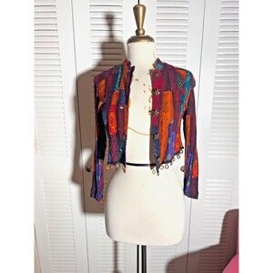 Petite Focus Cardigan Size 2P VTG 90's Cropped Coquette Indie Sleaze Disco Era